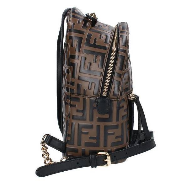 Fendi Zucca Pattern All Over Pattern Mini Backpack Brown - Picture 5 of 6